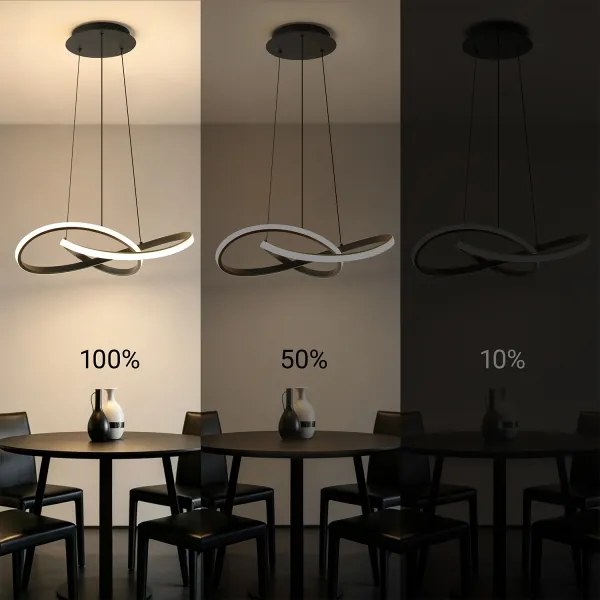 Brilagi - LED dimmelhető kábeles csillár INFINITY LED/55W/230V 50x50 cm fekete + távirányító
