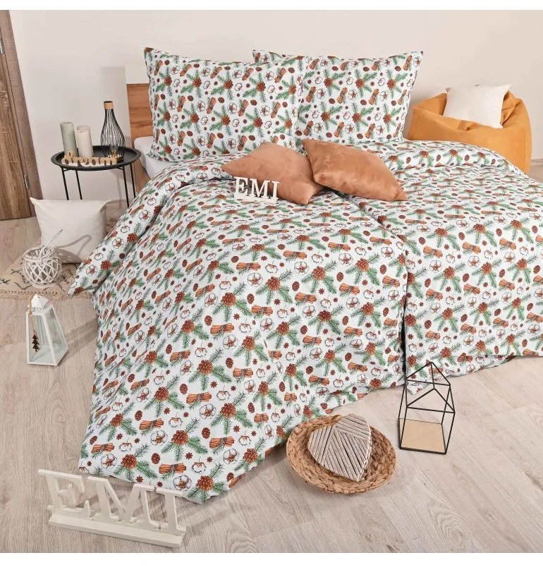 EMI Glory karácsonyi pamut ágyneműhuzat, A standard egyszemélyes ágy szett tartalma: 1x 140x200 + 1x 70x90