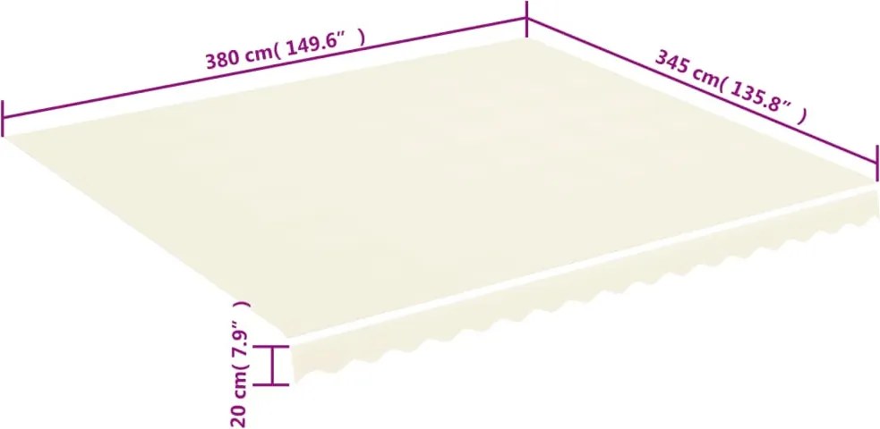 Krémszínű csere napellenző ponyva 4 x 3,5 m