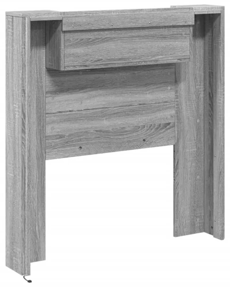 szürke sonoma színű áthidalószekrény LED-ekkel 100x16,5x103,5cm