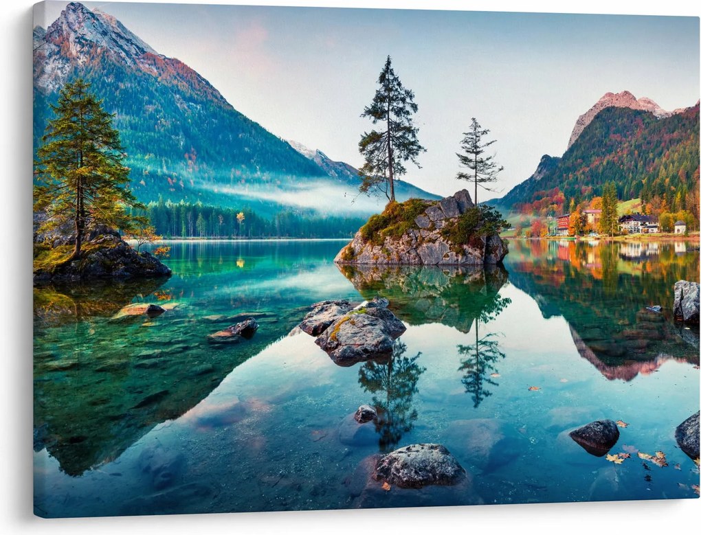 Kép - Lake Hintersee, Bajor - Alpok, Ausztria (70x50 cm)
