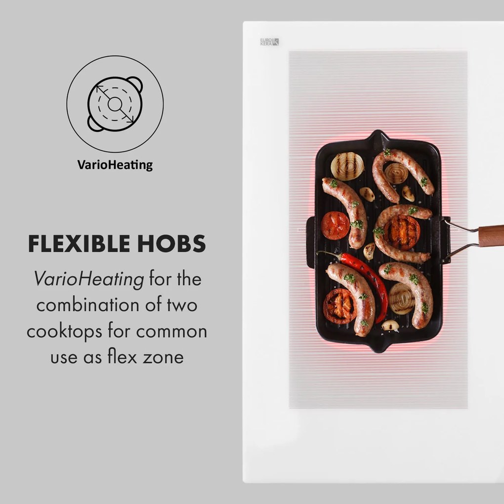 Klarstein Delicatessa 90 Flex, beépített indukciós főzőlap, indukció, 7400 W, 5 zóna, egyedülálló