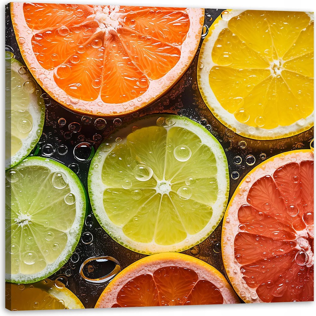 Vászonkép Citrus Frissesség Lime Grapefruit Citrom 40x40