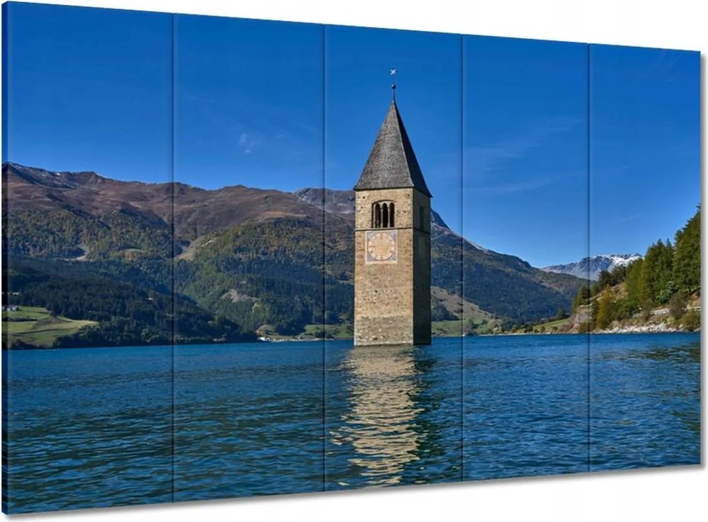 Vászonkép 100x70 Elsüllyedt templomtorony