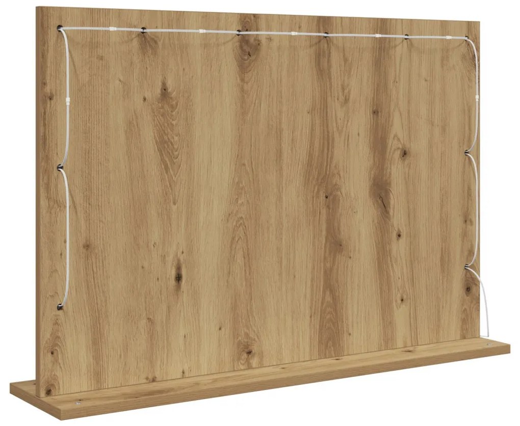 Toalett Tükör LED -es lámpákkal Artisan tölgy 80 x 55 x 18 cm