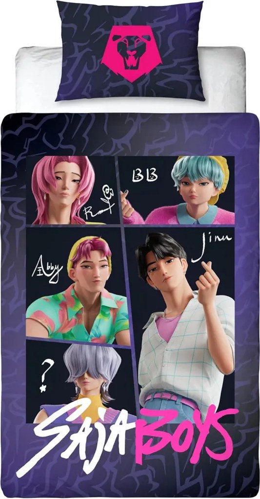 K-pop Démonvadászok Saja Boys kétoldalas ágyneműhuzat 140×200cm, 70x90 cm microfibre