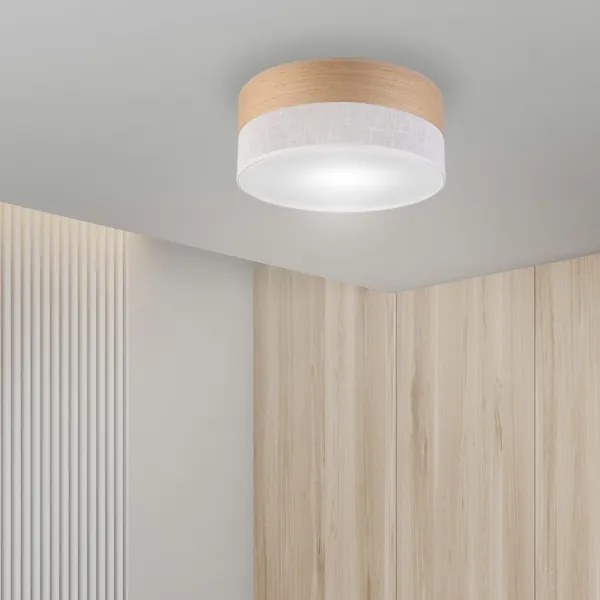 Mennyezeti lámpa SIRJA WOOD 1xE27/15W/230V átm. 35 cm fehér/tölgy