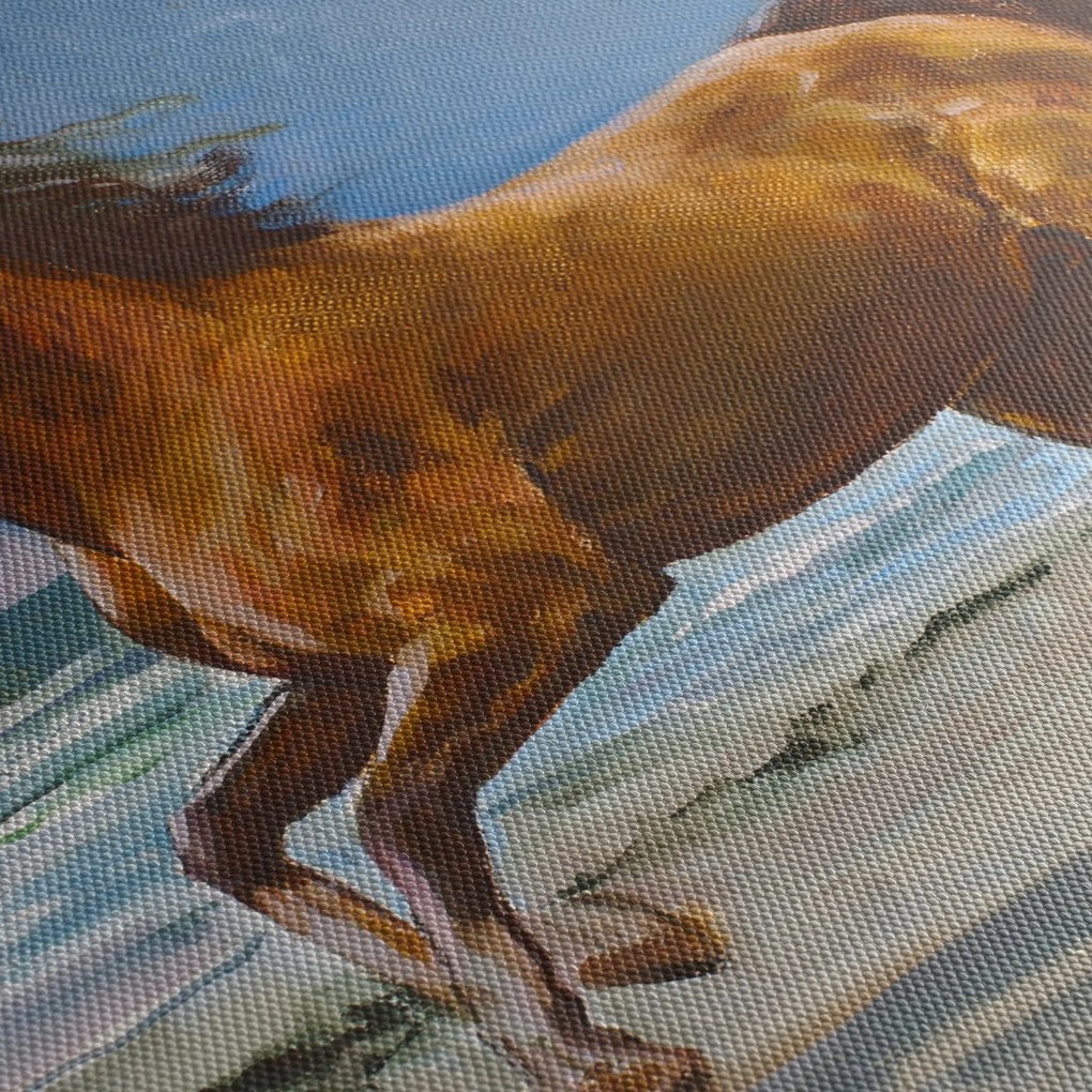 Egy ló képe a tengerparton (90x60 cm)