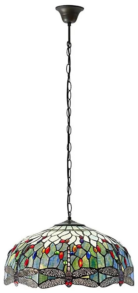 Endon 66148 - Tiffany DRAGONFLY láncos csillár 3xE27/60W/230V, átm. 50 cm