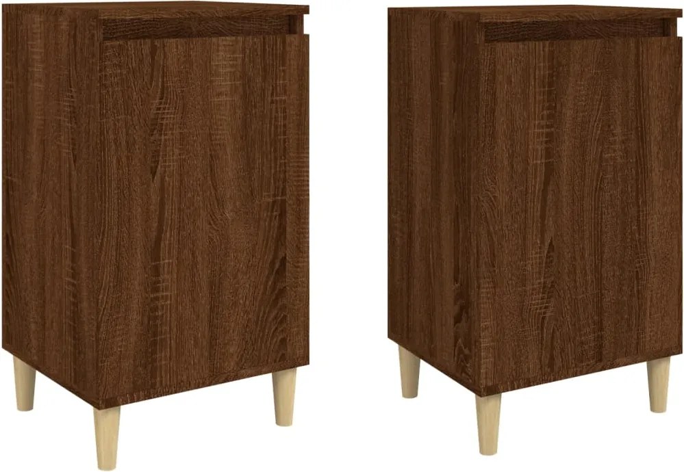 vidaXL 2 db barna tölgyszínű szerelt fa éjjeliszekrény 40x35x70 cm