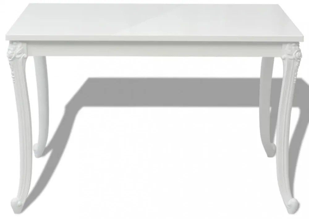 fehér magasfényű étkezőasztal 116 x 66 x 76 cm