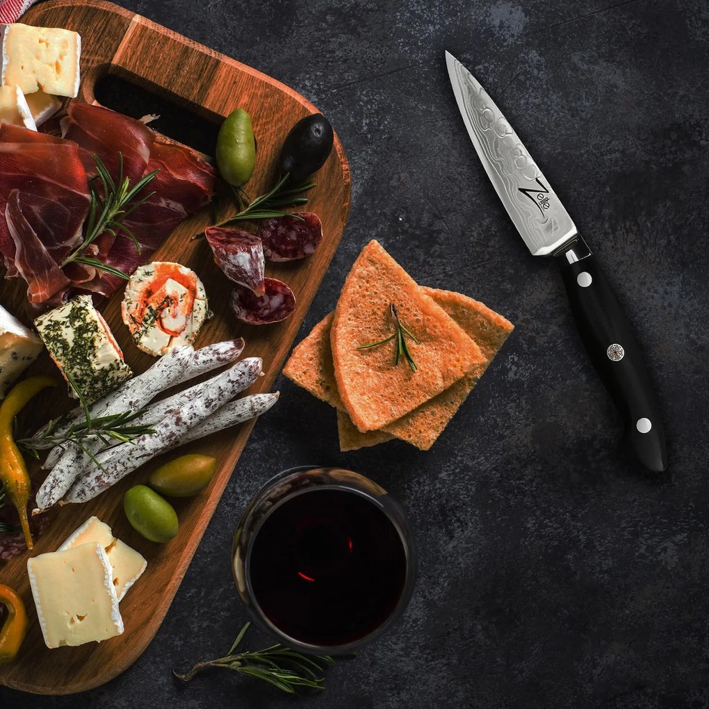 Zelite Infinity by Klarstein Executive-Plus, 4,25" hámozó kés, 61 HRC damaszkuszi acél