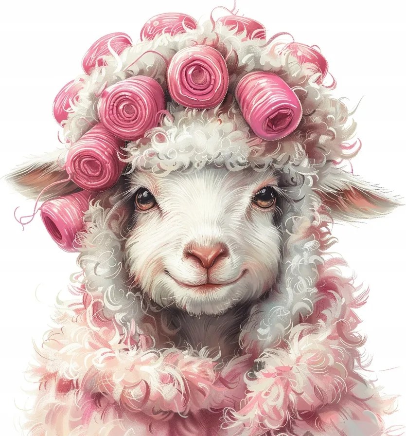 Vászonkép Canvas Grafika Portré Bárány Frizura Henger 60x40