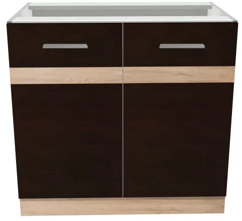 Salandra kétajtós alsó konyhaszekrény IC 80 Dark sonoma N