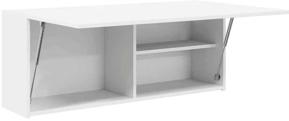 fehér szerelt fa fali fürdőszobaszekrény 100x25x40 cm