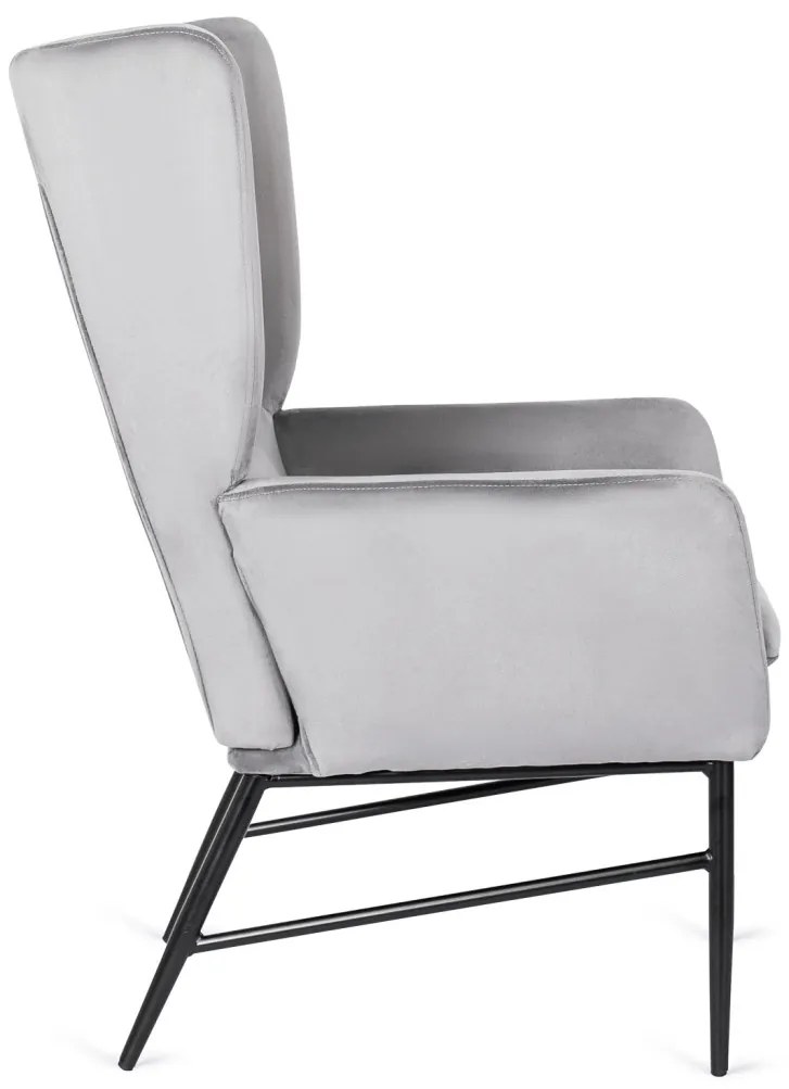 Fotel Szürke Bársony Kárpitozással. ANDRES