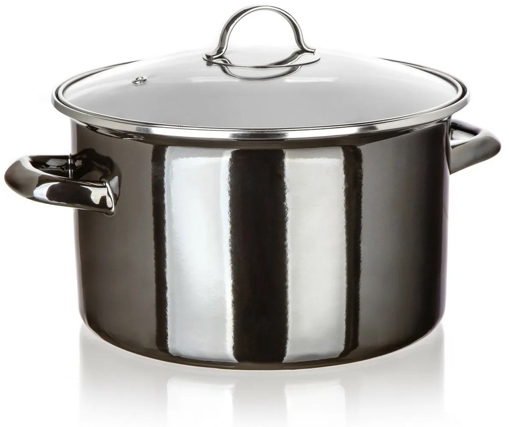Banquet METALLIC Black 26 cm-es zománcozott fazék,6 l, fedővel, 26 cm