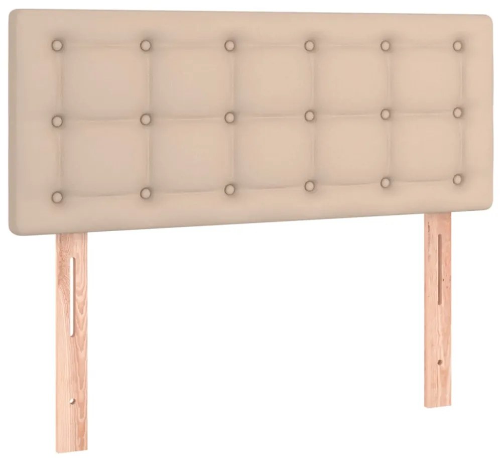 cappuccino színű műbőr rugós ágy matraccal és LED-del 120x200cm