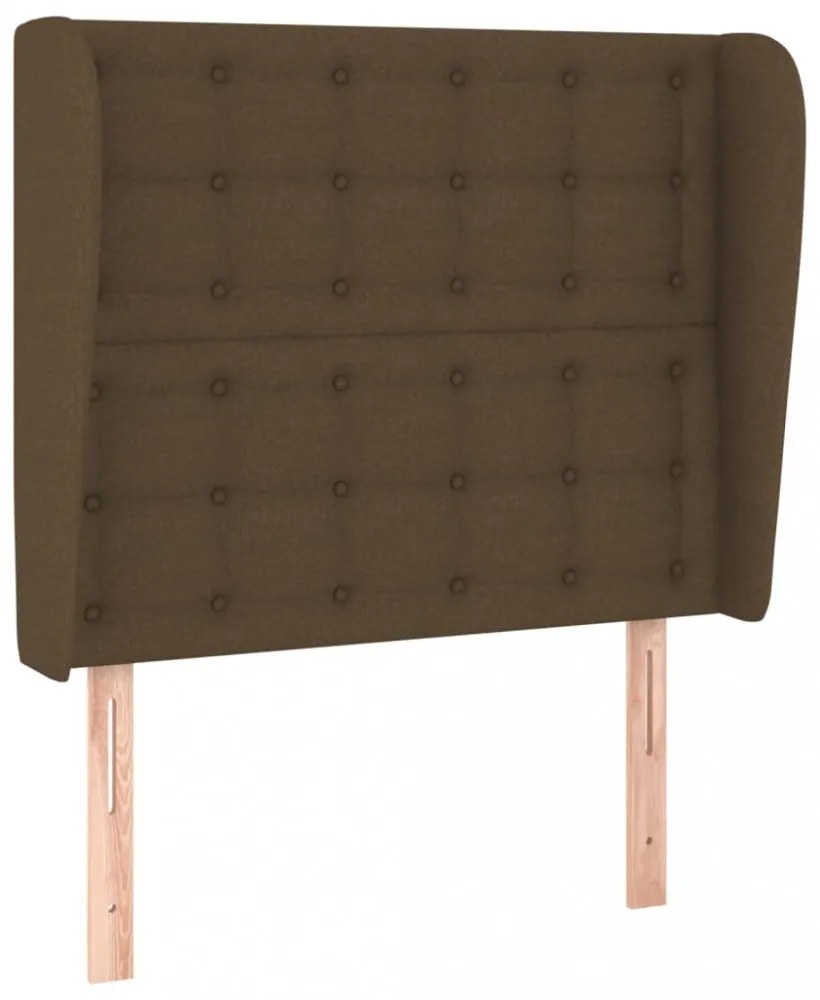 sötétbarna szövet fejtámla szárnyakkal 103 x 23 x 118/128 cm