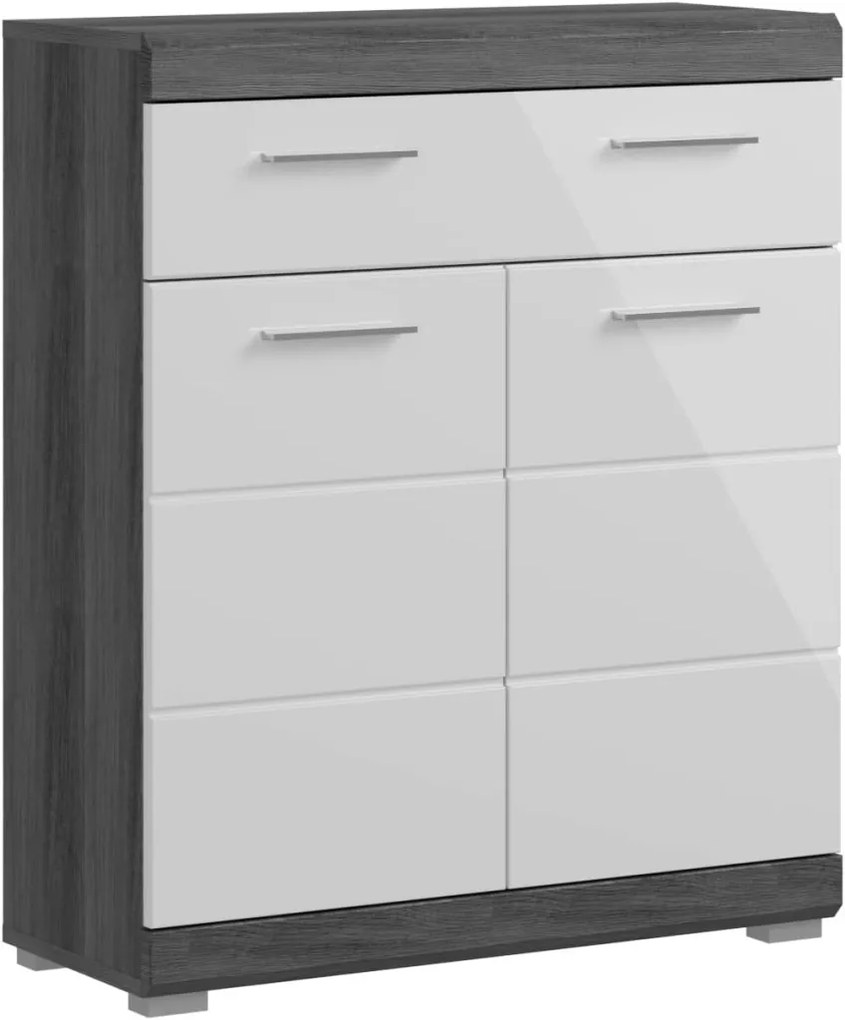 Scout 2 ajtós fürdőszobaszekrény sötétszürke/fehér