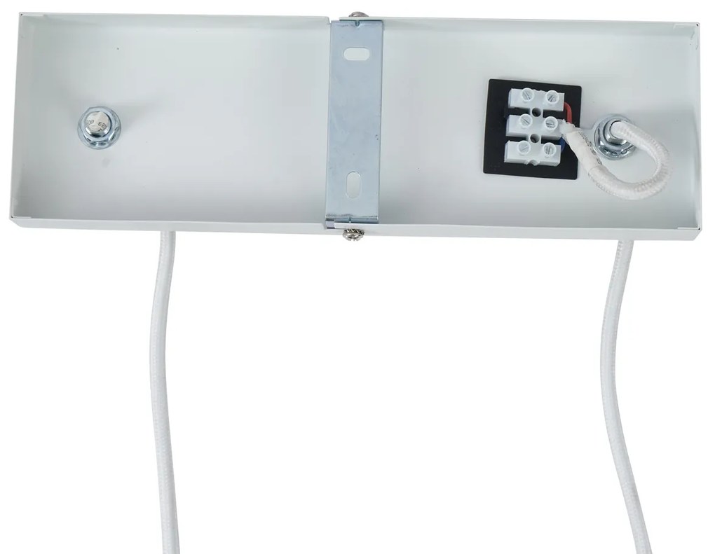 Modern függőlámpa fa mintázattal, fehér, 6-lámpás - Jeana Straight