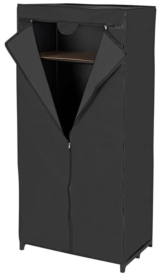 Fekete szövet tárolószekrény, 160 x 50 x 75 cm - Wenko