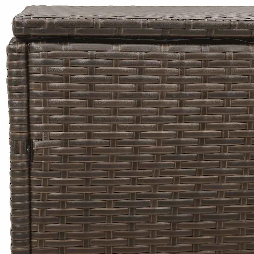 barna polyrattan kerti tárolóláda 110x50x58 cm