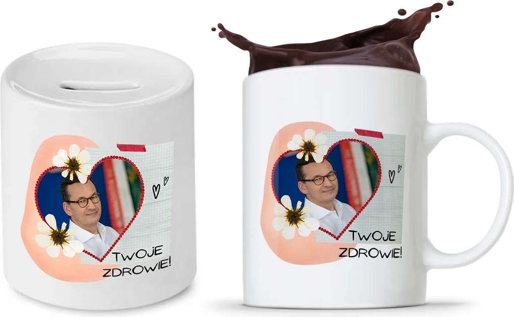 Mateusz Morawiecki Pis Bögre Persely Szett fényképes nyomtatással