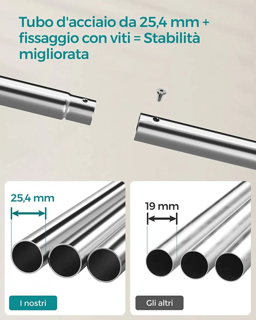 Gurulós ruhaállvány, ezüst 153x54x103cm