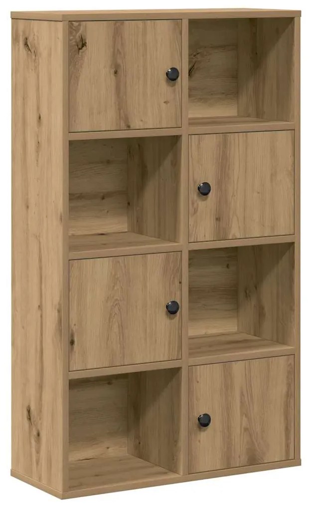 kézműves tölgy színű szerelt fa könyvespolc 60x24x101,5 cm