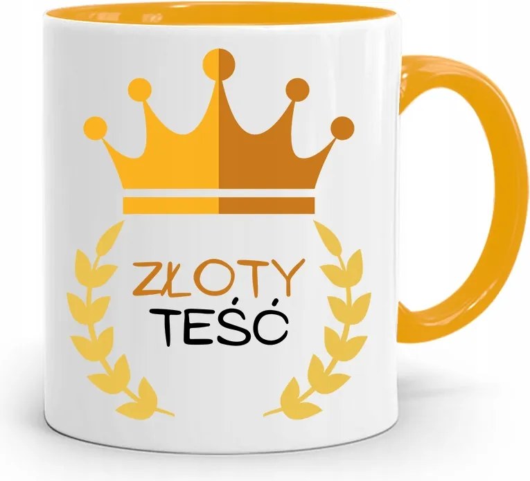 Sárga Bögre Az Apósnak Arany Após Ajándék fényképes nyomtatással