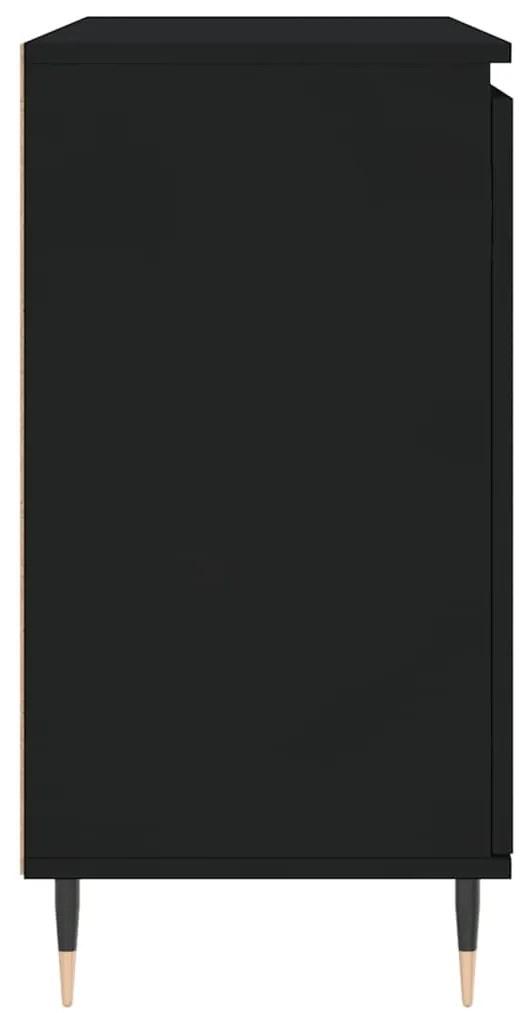 fekete szerelt fa tálalószekrény 101,5 x 35 x 70 cm
