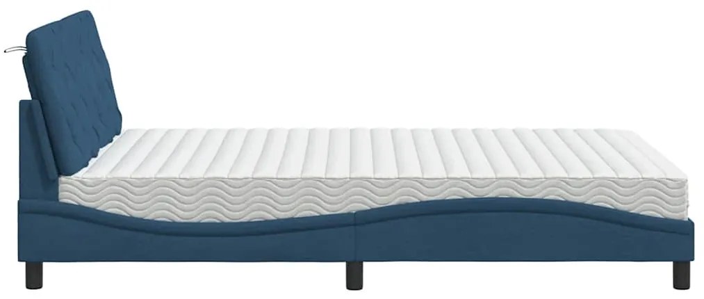 ágy matraccal Kék 140x190 cm szövet
