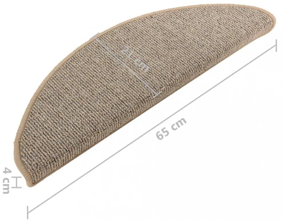 15 db szürke-barna lépcsőszőnyeg 65 x 21 x 4 cm