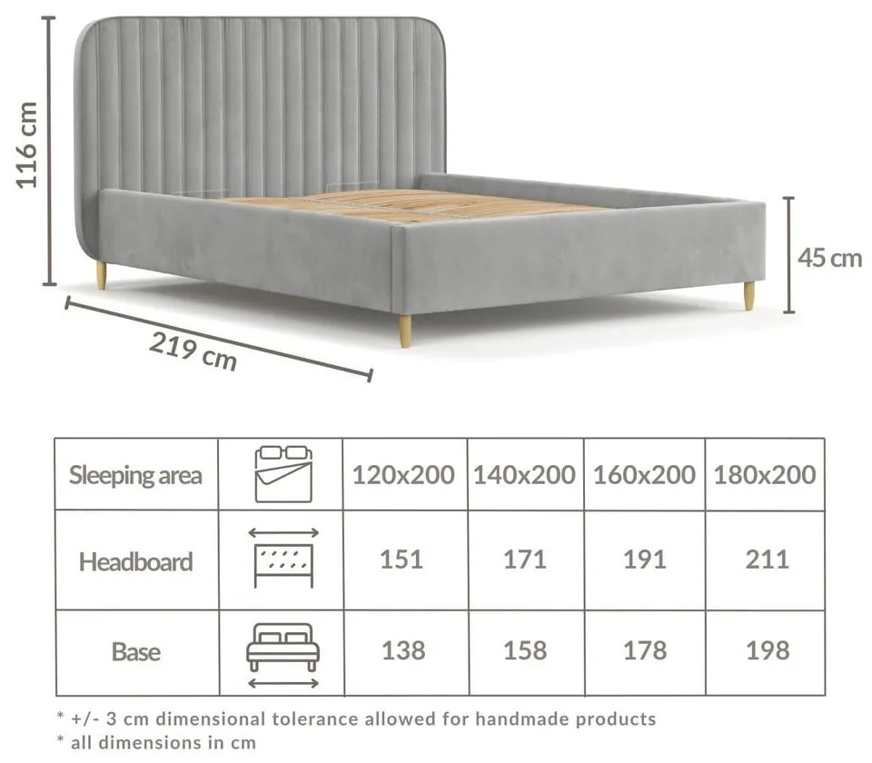 Mentazöld kárpitozott ágyneműtartós franciaágy ágyráccsal 180x200 cm Noto – Maison de Rêve