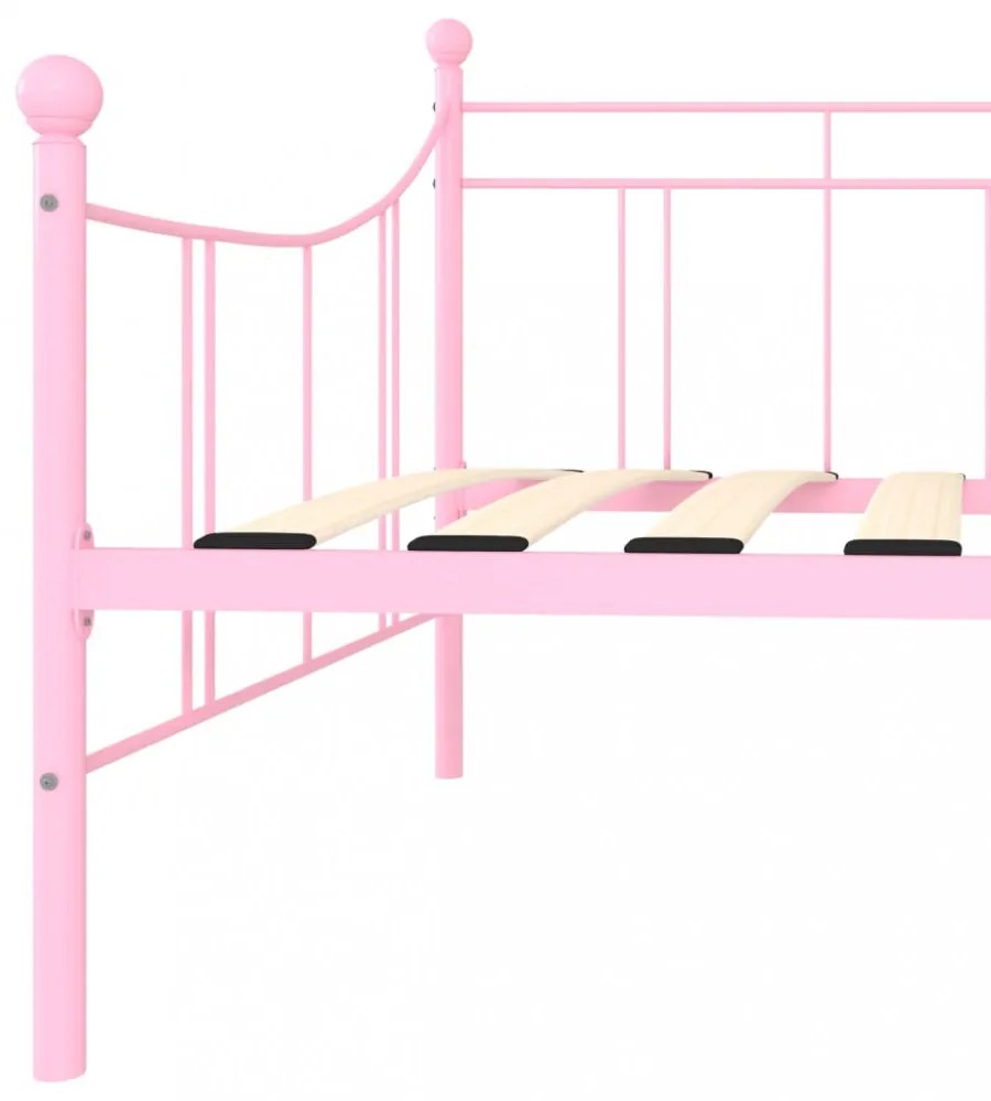 rózsaszín fém kanapéágy-keret 90 x 200 cm