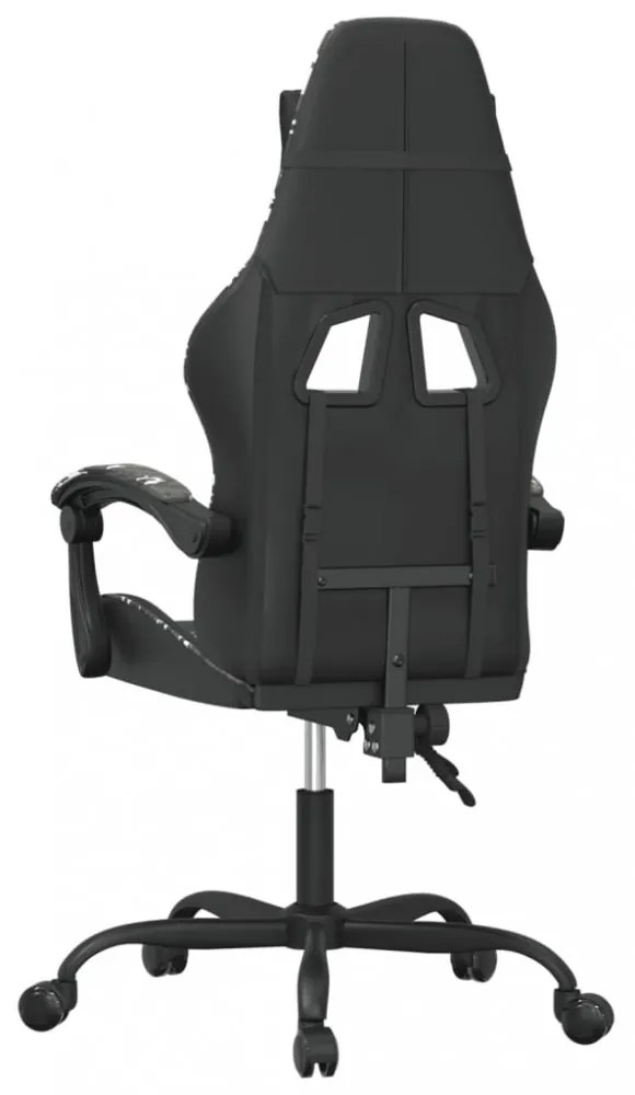 vidaXL fekete és terepszínű műbőr forgó játékszék