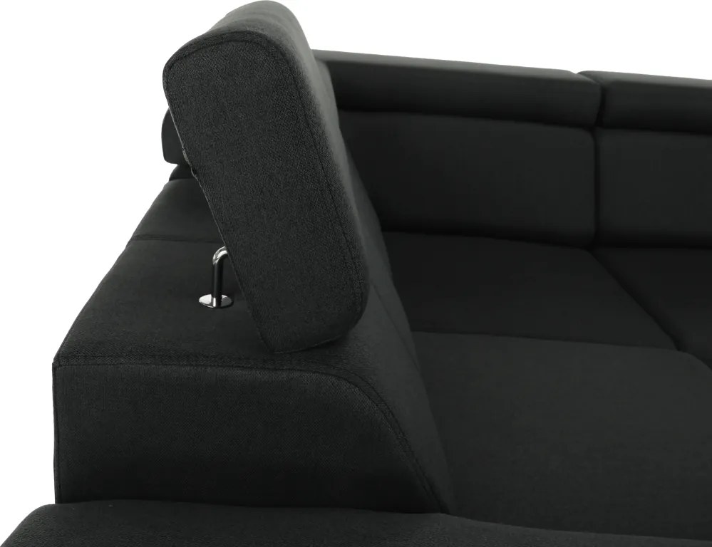 Ülőgarnitúra, sötétszürke, jobbos kivitel, SEGORIA ROH U