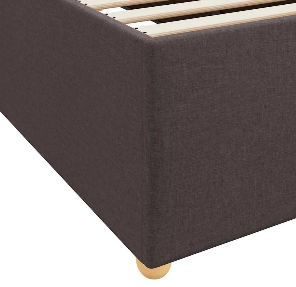 Ágykeret matracmal sötétbarna 120 x 200 cm szövet