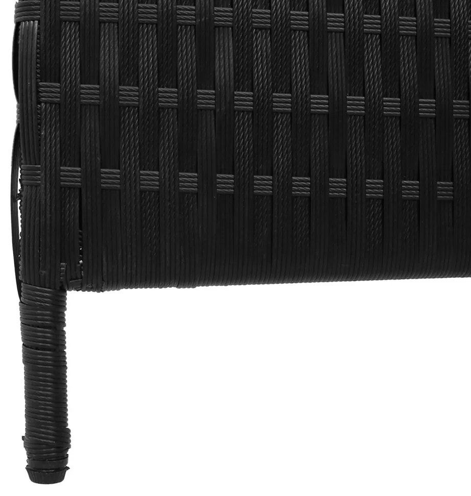 szobai elválasztó 4 paneles hajtható fekete 195x180 cm poli rattan