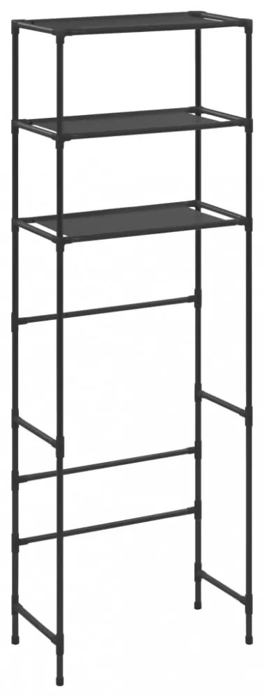 3 szintes fekete WC feletti tárolóállvány 53 x 28 x 169 cm