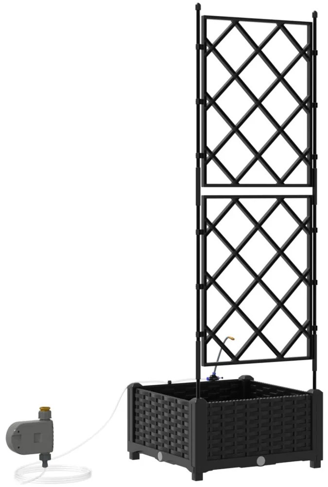 Kerti ültetők Fekete 40 x 40 x 126 cm Acél