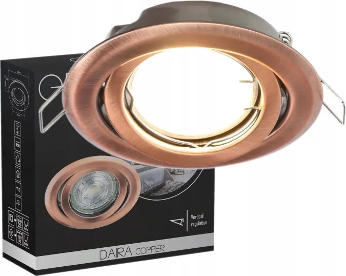 Halogén Mennyezeti Lámpatest Állítható Kerek Réz Edo