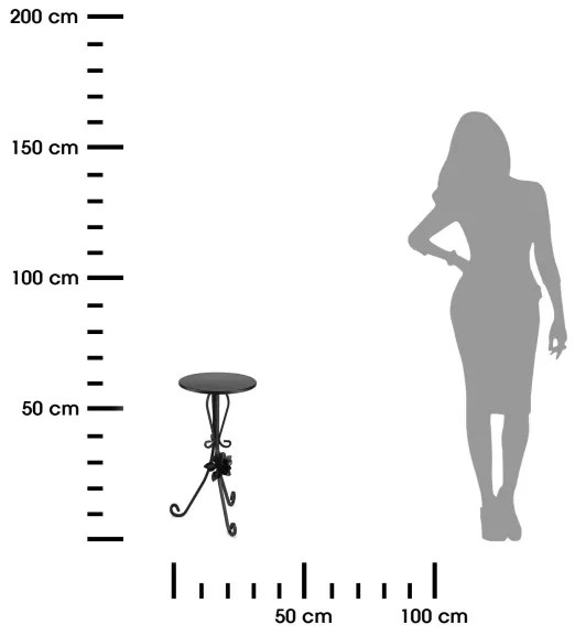 Virágállvány 55x33 cm fekete