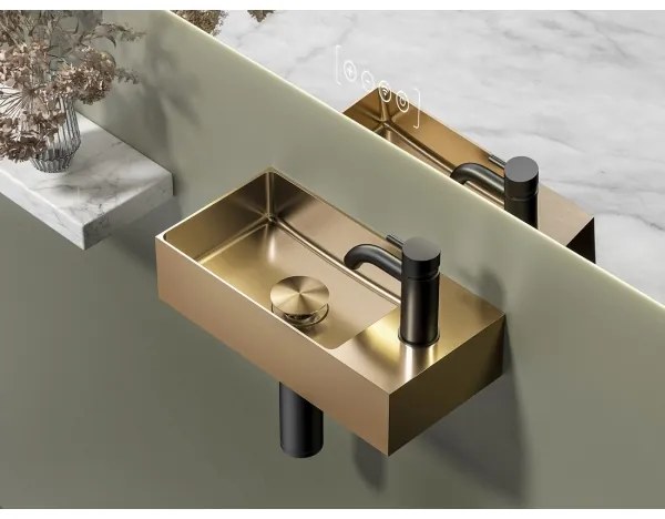 Sapho - Függesztett mosdó AURUM 36,5x18 cm matt rézszínű