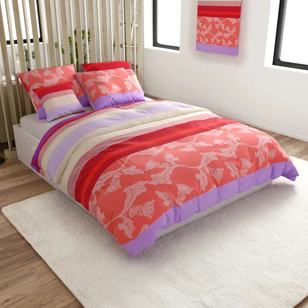 Renforcé pamut ágynemű IMARA piros Ágyneműhuzat mérete: 2 db 80 x 80 cm | 200 x 220 cm