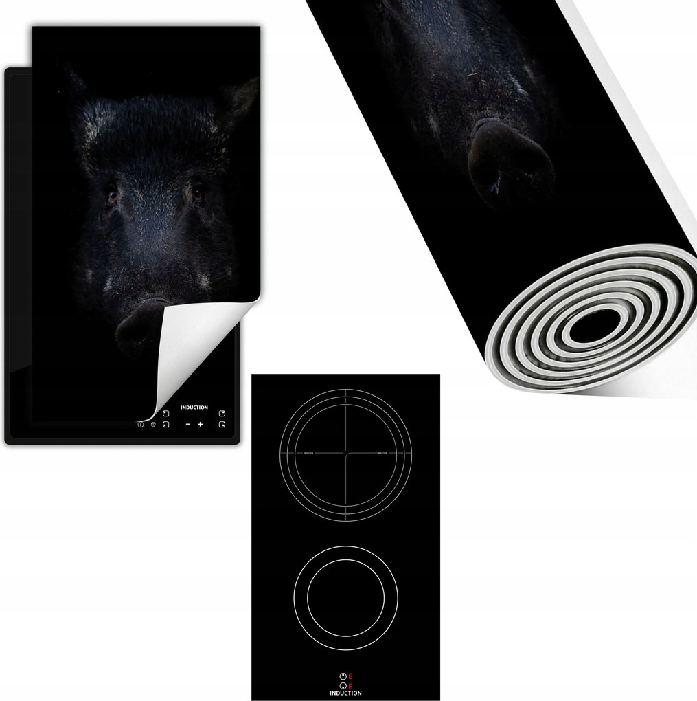 Indukciós Védőszőnyeg Konyhapult 30x52 fekete vaddisznó
