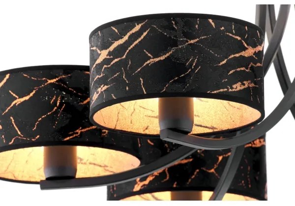 Jupiter 2108- Láncos csillár ARTHUR 6xE27/15W/230V fekete/narancssárga/márványhatás