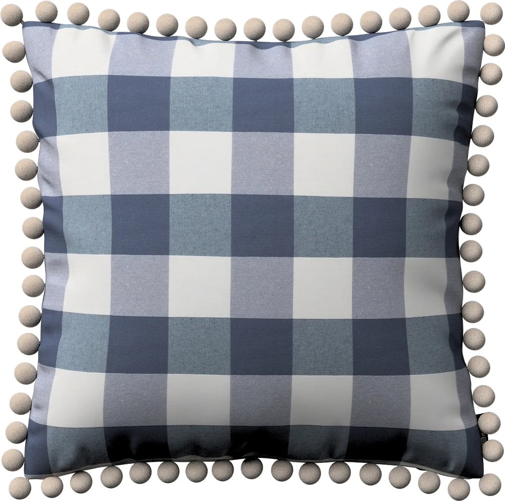 Dekoria párnahuzat Wera sötétkék-fehér kockás