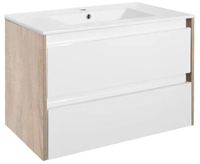 Porto 80 alsó szekrény mosdóval sonoma tölgy-fehér